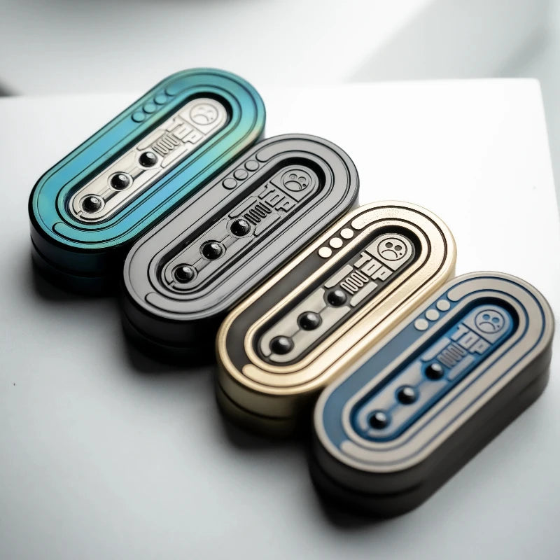 Dz EDC2025 New Greedy Snake TOPB Inlay Process A Variety of Metal Materials Mechanical Fingertip Push Card Decompression Toy