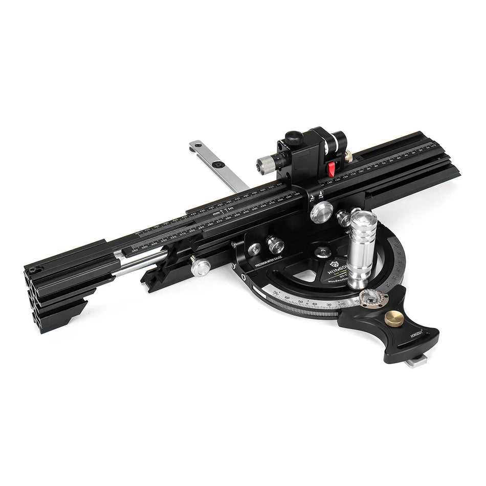 HONGDUI HD-MG21-BS Gjæringsmålergjerde Passer til de fleste Bosch Festool Dewalt små bordsager 50 graders vinkelgjerde Brukes til små bord