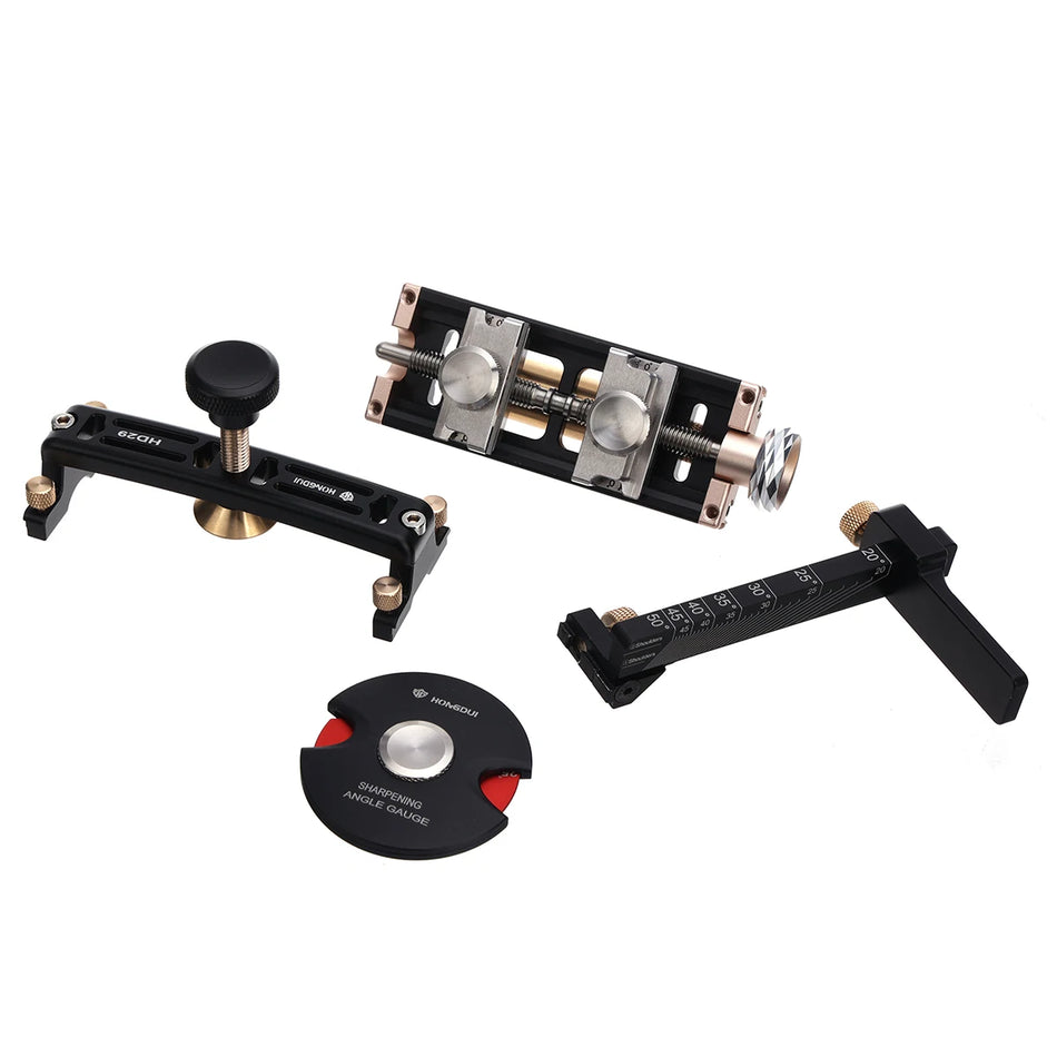 Slipeguide 4 stk/sett (D1-D3-D4-D5) Trebearbeidings slipejigg for meisler og høvelblad 0-70 mm klemmeområde