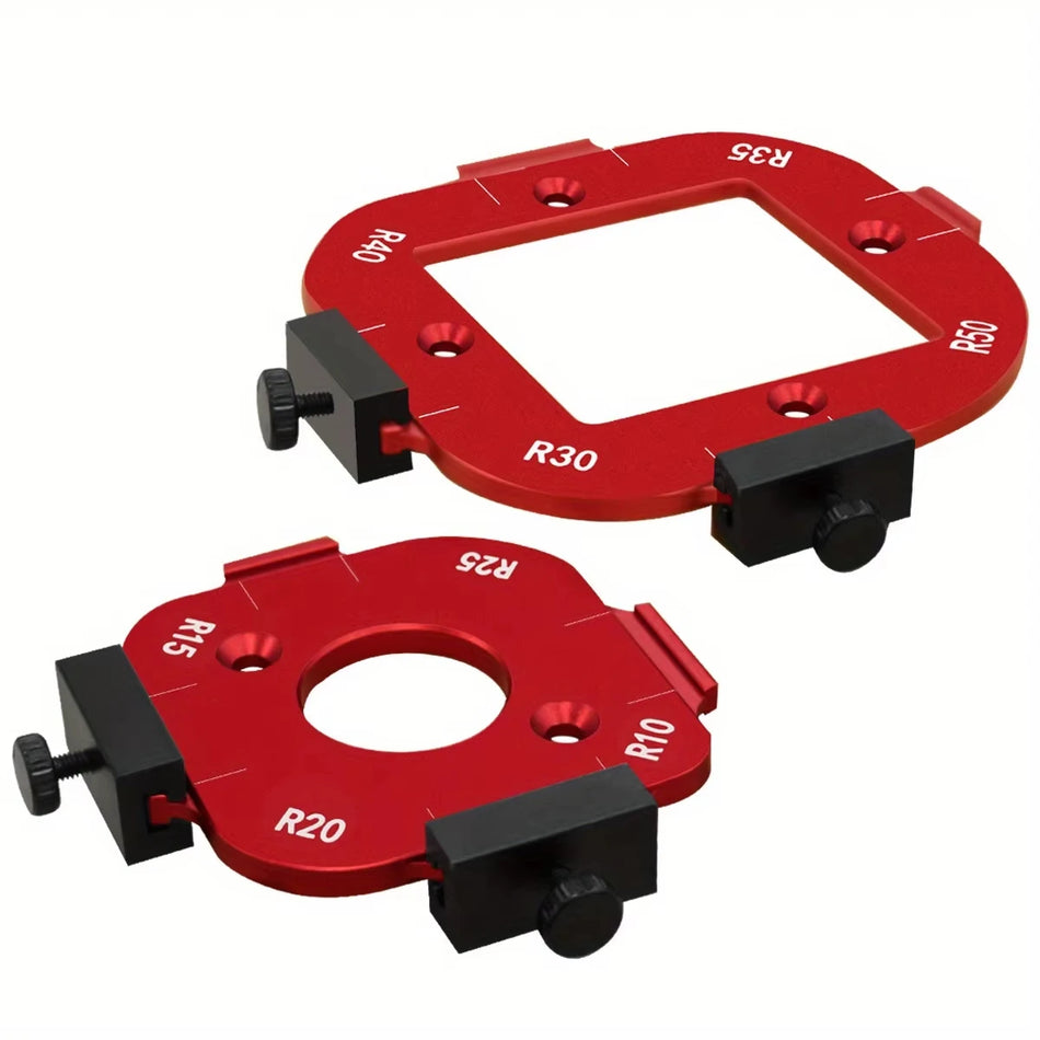 Sett med hjørnemaler i aluminium for fresebord, bueskjæring R10-R15-R20-R25 R30-R35-R40-R50 Trebearbeidingsverktøy med høy presisjon