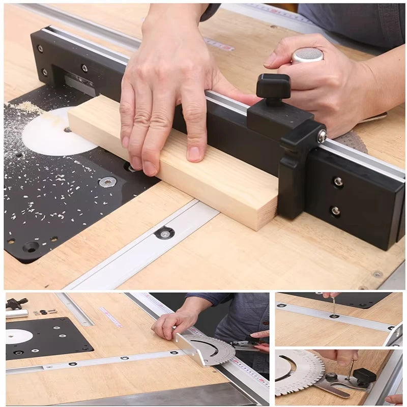 Brass Handle 450mm Miter Gauge With Box Jiont Jig Track Stop Table Saw Router Miter Gauge Saw Assembly Ruler Woodworking Tools