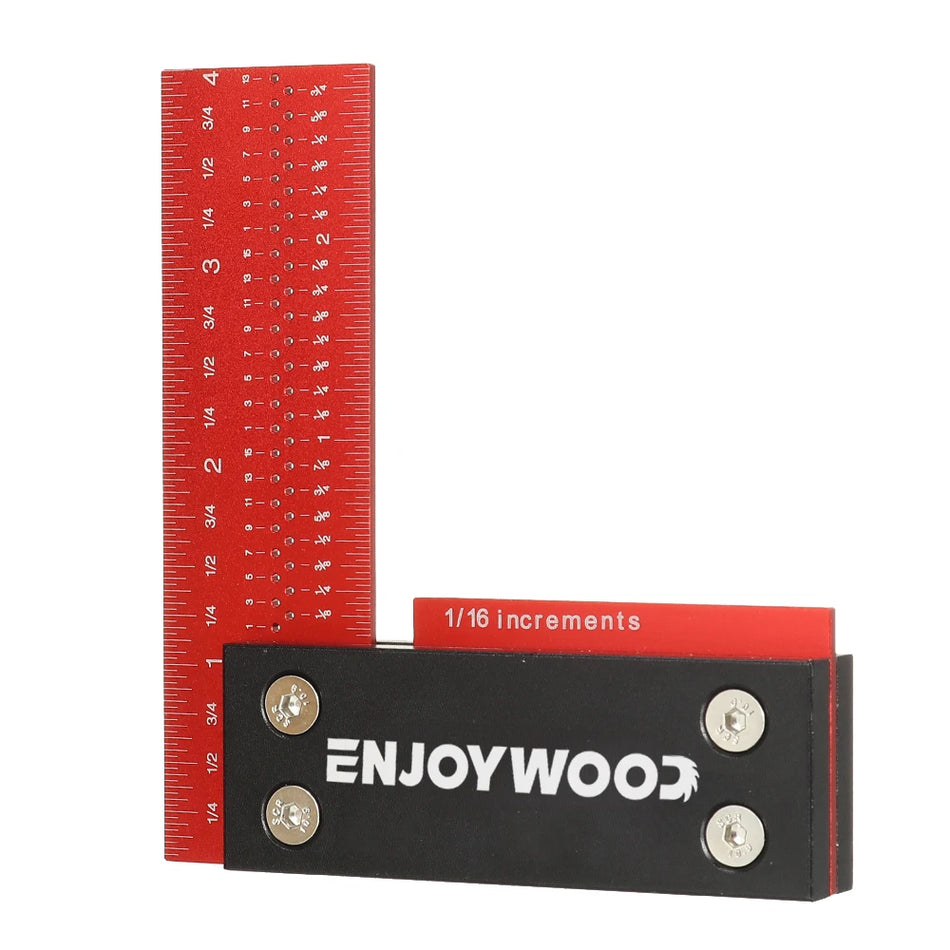 100 mm 4-tommers L-formet hulllinjal 90 graders aluminiumslegering presisjonskvadratmåling metrisk imperial skyvelære trebearbeidingslinjal