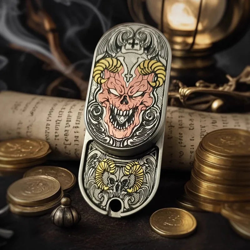 Candle Magic EDC Rhythm Mechanical Dense Ratchet Stainless Steel Carving Mechanical Fingertip Pushing Brand Decompression Toy