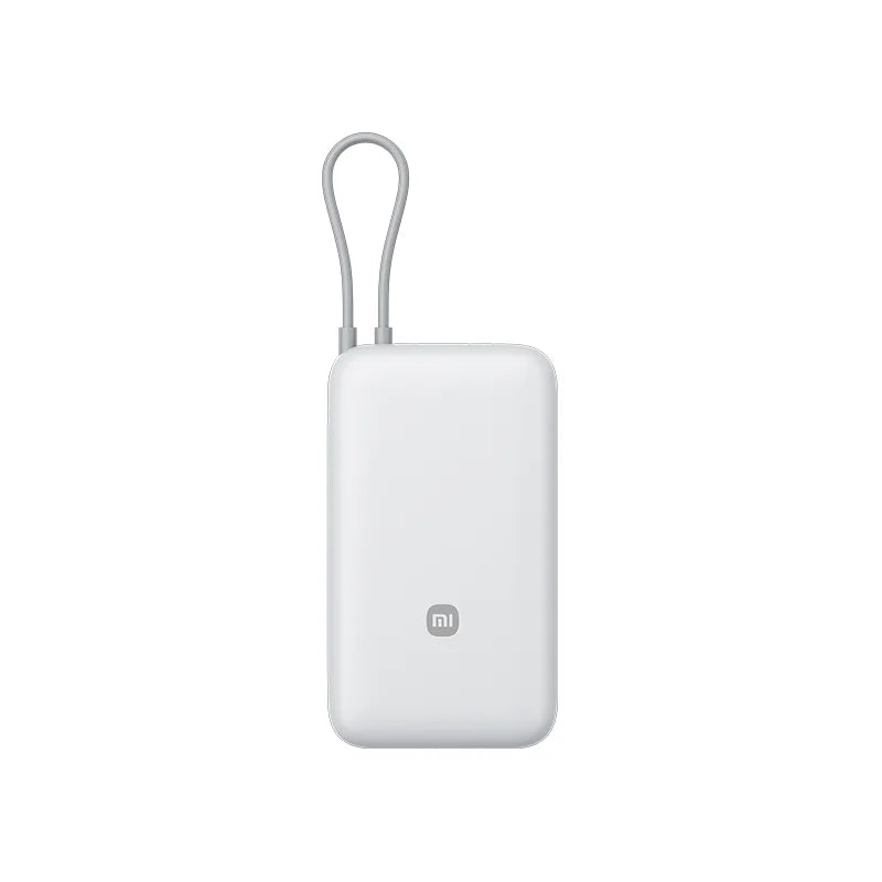 XIAOMI 20000mAh 22,5W powerbank med innebygd USB-C-kabel, 3-porters hurtiglading, dobbel inngang/utgang, for iPhone 15 16 Pro Max