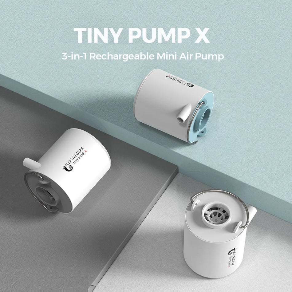 FLEXTAIL TINY PUMP X - Bærbar campingluftpumpe med 1300 mAh batteri, oppladbart for bassengflåter, luftmadrasser og vakuumposer