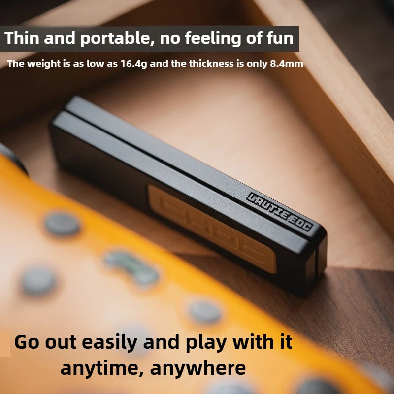 LAUTIE CHOC Black Aluminum Alloy Sandblasted PEEK Material Mechanical Metal Direct Push Fingertip Push Card Decompression Toy