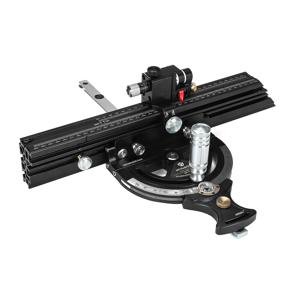 HONGDUI HD-MG21-BS Gjæringsmålergjerde Passer til de fleste Bosch Festool Dewalt små bordsager 50 graders vinkelgjerde Brukes til små bord