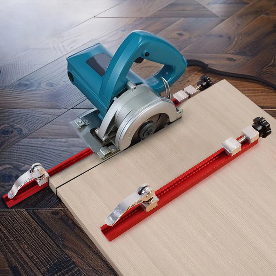 1 stk. sirkelsagføringsskinne, presisjonsjusterbar skjæremaskinbaseføring for trebearbeiding, skjæreføring skjæring og fresing