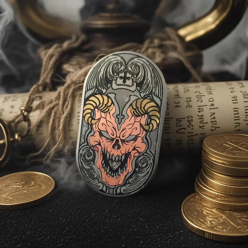 Candle Magic EDC Rhythm Mechanical Dense Ratchet Stainless Steel Carving Mechanical Fingertip Pushing Brand Decompression Toy