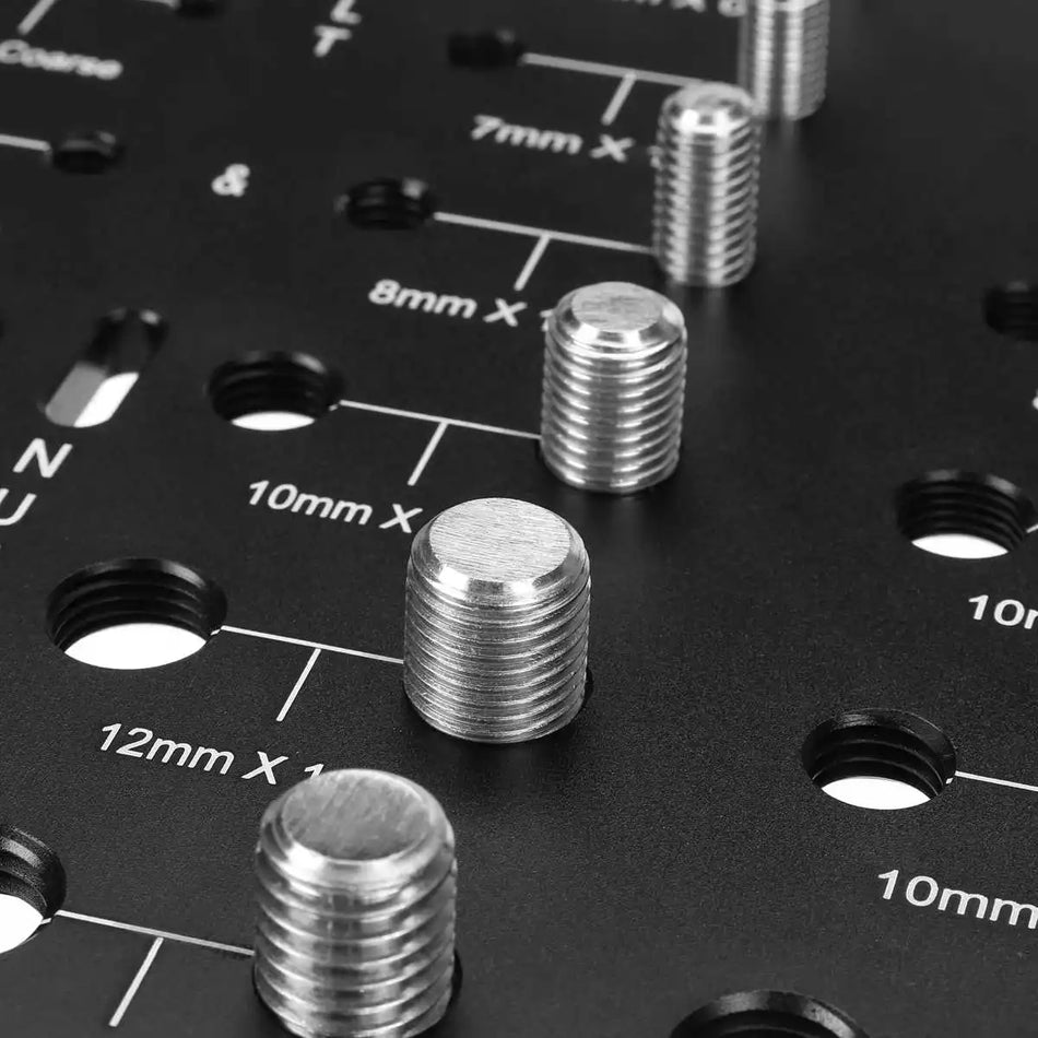 Nut & Bolt Checker With Gloves Durable Aluminum Alloy Gauge for Metric Imperial Sizes