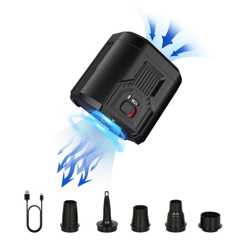 FLEXTAIL EVO PUMPE 3 - 1000L/min Elektrisk luftpumpe, Rask oppblåsing og tømming, Ideell for luftmadrasser, luftmadrasser, båter