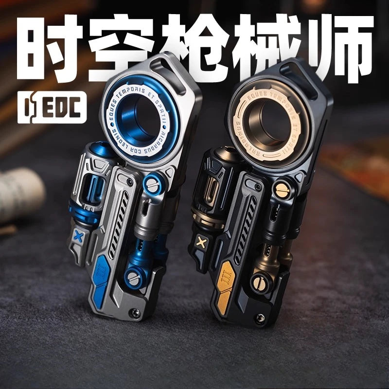 (Pre-sale)01EDC Space Knight 3.0 Composite Mechanical Metal Egg Flipping Fingertip Push Card Decompression Desktop Toy