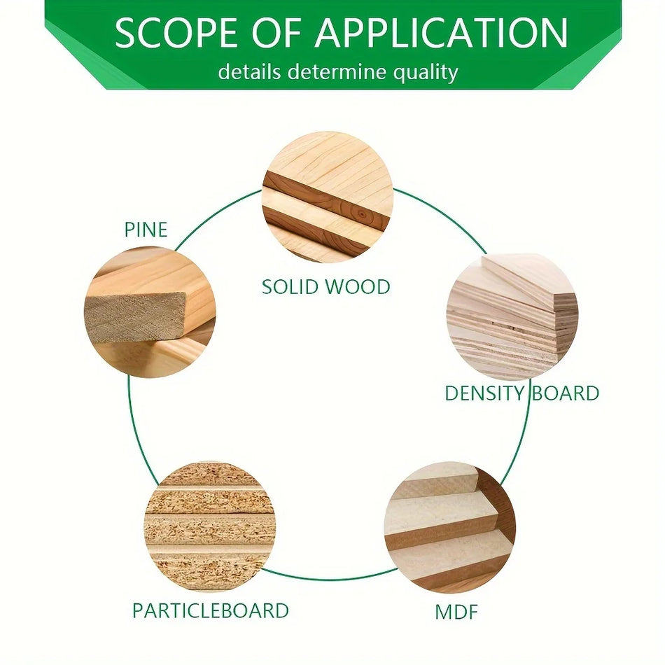 16 stk. 1/4-tommers skaftfresesett med lager, wolframkarbidspisser, presisjonslager, stålskaft, varmebestandig belegg