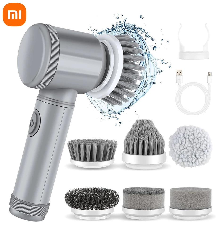 Xiaomi MIJIA Elektrisk Spin Scrubber Baderomsrengjøringsbørste Kraftig skrubber 6 utskiftbare børstehoder Elektrisk rengjøringsbørste Ny