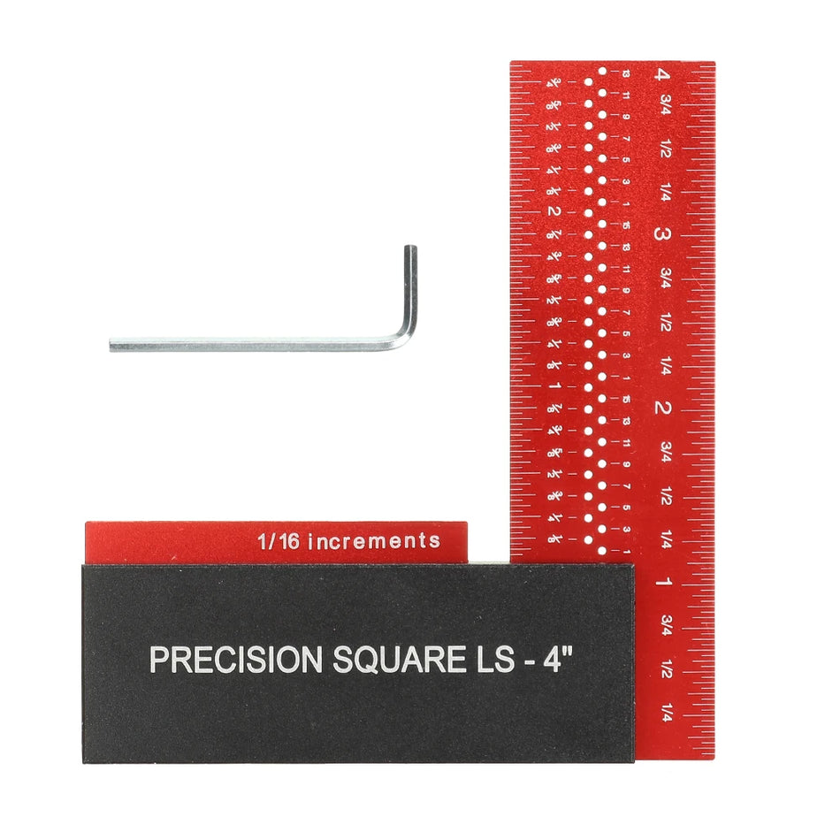 100 mm 4-tommers L-formet hulllinjal 90 graders aluminiumslegering presisjonskvadratmåling metrisk imperial skyvelære trebearbeidingslinjal