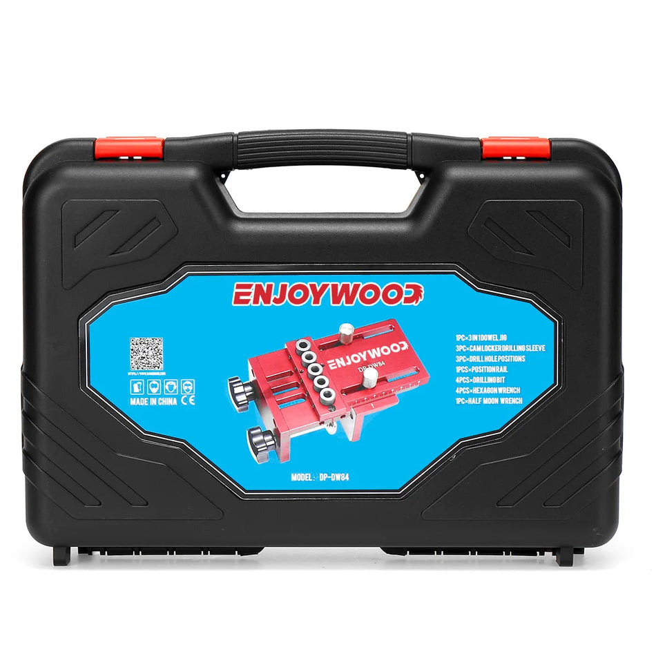 3-i-1 aluminiums lommehullsøker boreguidejiggsett justerbart trebearbeidingsverktøysett for snekkerarbeid hullverktøy