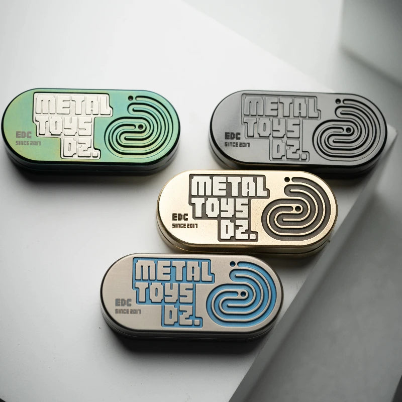 Dz EDC2025 New Greedy Snake TOPB Inlay Process A Variety of Metal Materials Mechanical Fingertip Push Card Decompression Toy