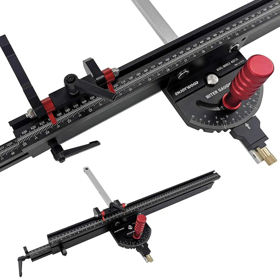 0-60 Degree Angle Miter Gauge 600-1200mm Extended Fence for Table Saw Router Table Precision Angle Setting
