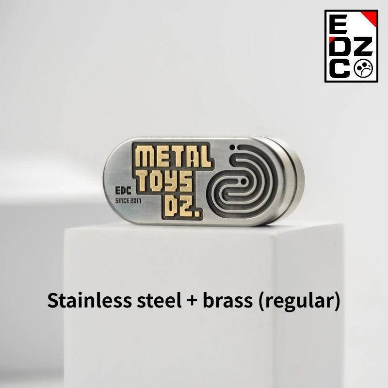 Dz EDC2025 New Greedy Snake TOPB Inlay Process A Variety of Metal Materials Mechanical Fingertip Push Card Decompression Toy