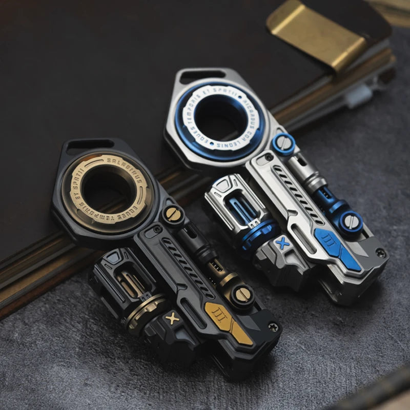 (Pre-sale)01EDC Space Knight 3.0 Composite Mechanical Metal Egg Flipping Fingertip Push Card Decompression Desktop Toy