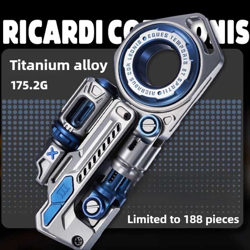 (Pre-sale)01EDC Space Knight 3.0 Composite Mechanical Metal Egg Flipping Fingertip Push Card Decompression Desktop Toy